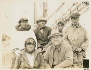 Image of Dr. Fernald with Eskimos [Inuit] and Indians